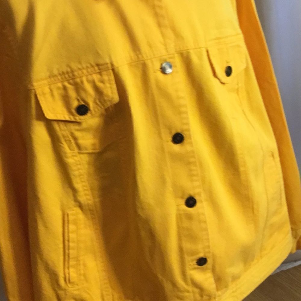 100% cotton utility jacket in brilliant yellow in size 32 w by JESSICA LONDON - Picture 4 of 12